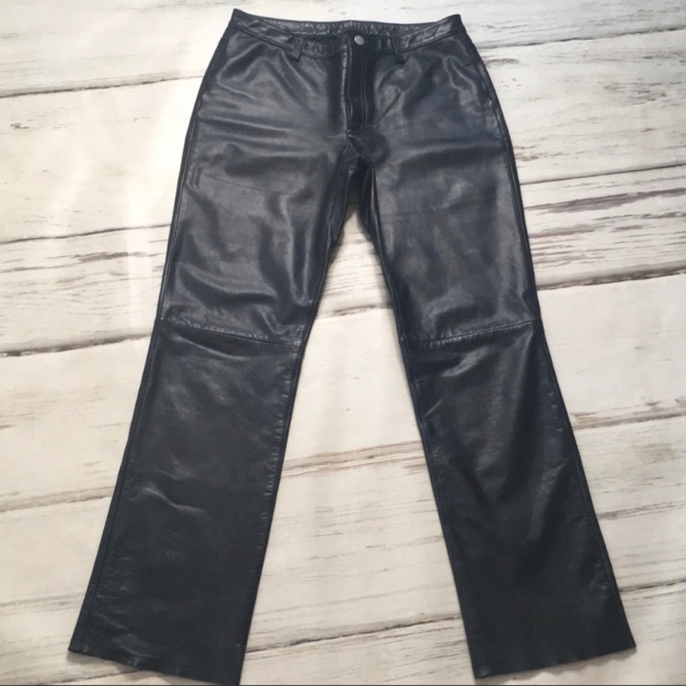 Banana Republic Black Leather Pants 8